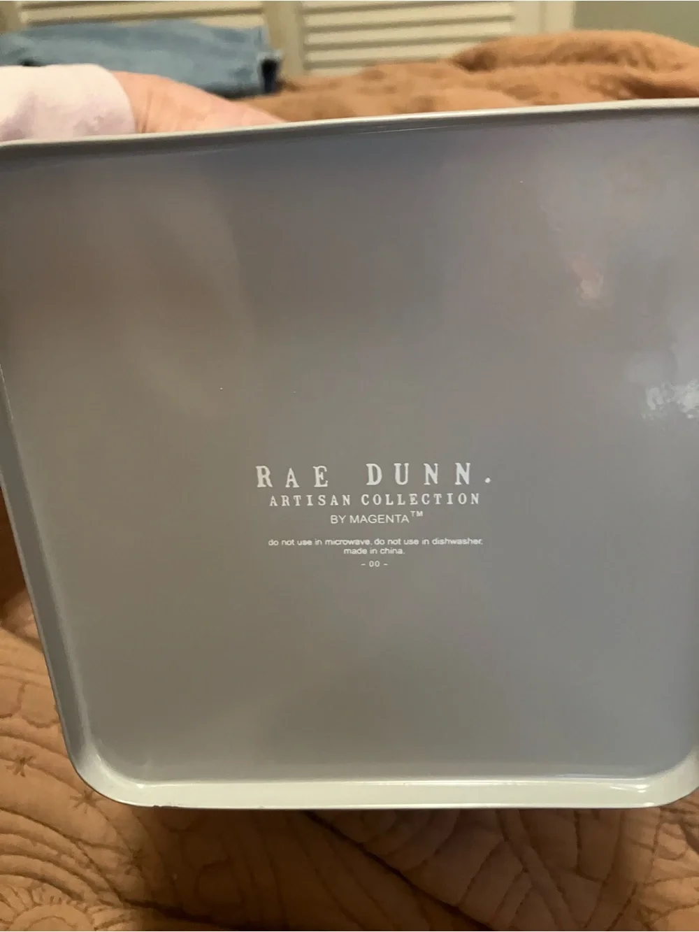Rae Dunn Paws Off Grey Metal Canister